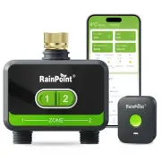WiFi Water Timer for Garden Hose with Brass Inlet, 2-Zone Smart Sprinkler Tim...