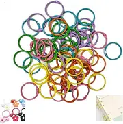 Bluejunior 1-Inch Binder Rings Set: 60Pcs Small Metal Rings, 6 Colors for Index Cards, Flashcards, Keychains and More, Ideal for Home, Office & School Use