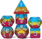 HDdais 7PCS Pansexual-Pride Polyhedral Dice Set, Homosexual Flag D&D Dice for Dungeons and Dragons, DND Dice for RPG MTG and Other Table Games