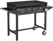 BeefEater Clubmate Black 4 Burner BBQ & Trolley w/ Cast Iron Burners & Hotplate