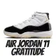 【NIKE 耐吉】休閒鞋 Air Jordan 11 Gratitude 感謝 黑白金 男鞋 CT8012-170