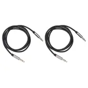 2Pcs 3.5mm 1/8" Male TRS to 6.35mm 1/4" Male TRS Audio Cable 3.3Ft/1M Silver