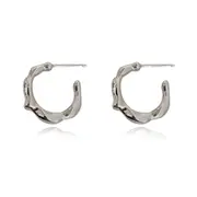 Culturesse Elodie 15mm Artsy Fluid Hoop Earrings Sterling Silver Rhodium Plating
