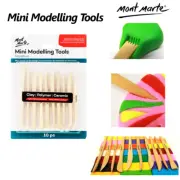 Mont Marte Mini Modelling Tool 20 Shapes Wooden Polymer Clay Cutter Blade Scapel