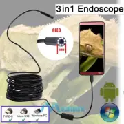16FT Waterproof 8LED Borescope Endoscope Snake Inspection Camera for Android PC