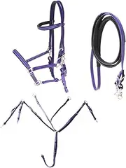 Horse Biothane Endurance 3-Piece Set Halter Bridle Combo Breast Collar Reins 40MIB01