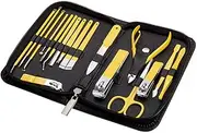Nail Clippers Set Cutting Pliers Stainless Steel Scissors Manicure Pedicure Tools Dead Skin Remove 9/18Pcs Yellow Color,18PCS