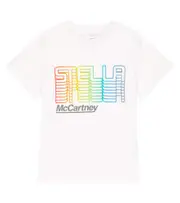 [Stella McCartney Kids] Stella McCartney Kids Logo cotton jersey T-shirt Y 4 white