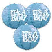Baby Shower It's a Boy Paper Lanterns 3 Pack Blue Paper Baby Shower Decorations