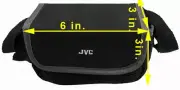 Lot of 2 JVC Camcorder Camera Bag Padded Pouch Soft Case Black Shoulder Strap