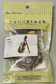 Nanoblock Violin Micro Sized Building Block Kit Level 1 #NBC-018 New 180+ Pcs