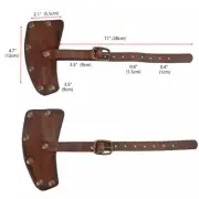 Tourbon Leather Double Bits Hatchet Guard Cover Bit Axe Protection Sheath Brown