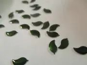 144 Pcs 10.5x5 mm Green Leaf Nail Heads Hotfix Iron-on Leaves HF5