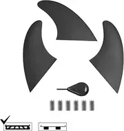 Generic Surfboard Fin Set of 3 with 1 No-Tool Fin Screw - Fiberglass Reinforced Thruster Fins for Longboard, Soft Top Surfboard & Paddle Board (Black), Medium