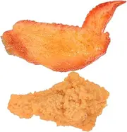 QUMIIRITY 1 Set Faux Chicken Drumstick Wing Models Realistic Food Props for Display High Grade Decorative Kitchen Mall