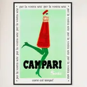 Galrie Vintage Campari Soda Poster from Italy 1968 Iconic Artwork for Home Décor, Black Frame, 50 x 70cm (20 x 28inch)