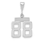 14k White Goldw Small Polished Number 88 Charm
