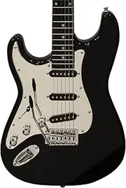 Sawtooth Left Handed ST Style Electric Guitar Black Chrome Pickguard