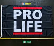 Pro Life Flag FREE FIRST CLASS SHIP Pray To End Abortion Red Bar 2024 Sign 3x5'