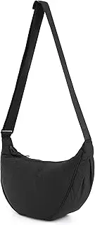 [Rungion] Crossbody Bag Hobo Sling Crescent Bag Women Men Trendy Small Shoulder Bag Purse Dumpling Bag Casual Handbag Adjustable Strap