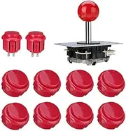 Arcade Game Controller Joystick Kits, ABS Zero Delay Game Joystick Arcade Buttons For PC Windows MAME Pi (Red)