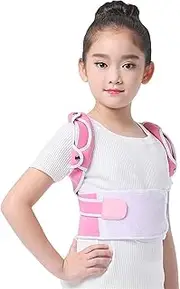 Corrector Adjustable Back Support Brace for Kids,Spine and Belt Kyphosis, Chest Slouching Humpback, Improving,Pink-Large,Pink-Large