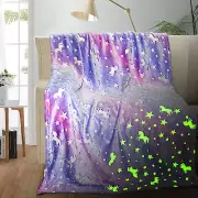 Unicorn Glow in the Dark Blanket Unicorn Blanket for Girls/Kids Age 3-12 NEW