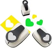 3Pcs Craft Holes Punch Circle/Star/Love Paper Punch，Decorative Scrapbook Paper Punch Machine Set for Making Scrapbook, Card Making, DIY Photo Album (9mm+16mm+25mm)，Love