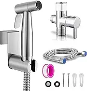 Toilet Bidet Spray Set,Handheld Bidet Sprayer for Toilet,Spray Attachment with Hose for Feminine Wash, Stainless Steel Cleaner and Shower Sprayer for Pet, Bathroom or Toilet