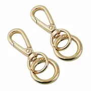Double Opening Swivel Snap Hook Key Chain Clip Hooks Lobster Clasp Spring Gold