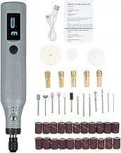 Cordl Rotary Tool with With Digital Display Screen 3- Grinder Kit with 43Pcs Accessories pe-C Charging Art Craft Tool for Gr g Cutting Engraving Drilling and Small DIY Crafts Grey 43Pcs