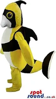 Yellow and white rabbit SpotSound Amazon mascot - Accessories included - SpotSound Amazon costume
