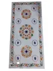 Marble Dining Table Top / Handmade Conference Table / Stones Inlay Hallway Table
