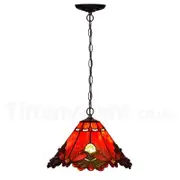 12" Red Jewel Carousel Tiffany Stained Glass Shade Downlight Tiffany Pendant Lights