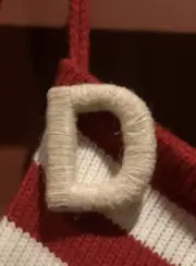 NEW Rustic Jute Twine 3” Monogram Initial Stocking Letter Ornament D