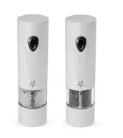 Peugeot PHENIX White Lacquered Stainless Steel Electric Adjustable Salt & Pepper