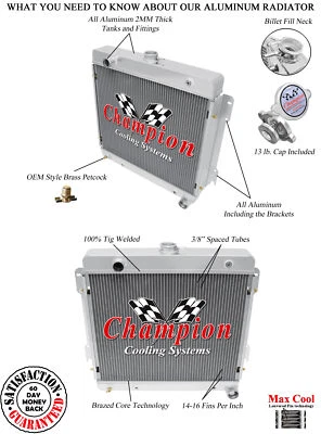 2 Row Discount Champion Radiator for 1972 Fargo D100 Pickup V8 Engine #EC511