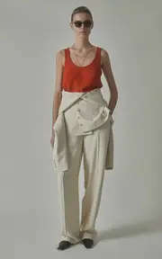 [Heirlome] Carolyn Fluid Twill Wide-Leg Trousers