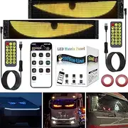 Devil Eyes Light for Cars, 2PCS LED Colorful Eyes with APP Control, Programmable Flex Car LED Display, DIY Eye Lamp Soft Dynamic Screen for Truck Bar Hotel Store Window 102x348mm