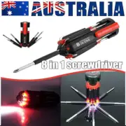 8 in 1 Multifunction Screwdriver Tool Set Super Bright LED Torch Flashlight RL
