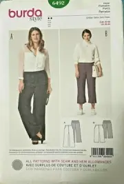 Burda Style Sewing Pattern 6492 Women Plus Straight Cut Trousers Capri Sz 20-34