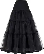 [SSDH] Women's 50s Long Petticoat Vintage Crinoline Tutu Wedding Half Slips Crinoline Underskirt