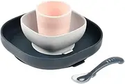 BEABA Silicone Suction Meal Set, Night Blue