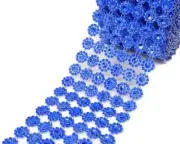 10YD Royal Blue Diamond Bling Mesh Rhinestone Ribbon Wrap Wedding Decoration 4"