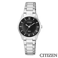 在飛比找PChome24h購物優惠-CITIZEN星辰 簡約時尚黑面女仕手錶 ER0201-81