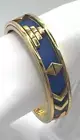 HOUSE OF HARLOW 1960 AZTEC GOLD/BLUE COLOR BANGLE BRACELET