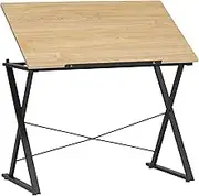SD STUDIO DESIGNS Axiom II Drawing 42" Wide Adjustable Top Drafting Table, Graphite Black/Ashwood