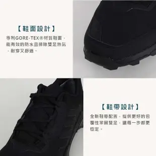 【adidas 愛迪達】男戶外防水越野慢跑鞋-GORE-TEX 愛迪達 黑(IE2570)