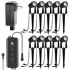 10 Pack Outdoor LED Landscape Spotlights with Sensor, Dimmable with Timer, Du...
