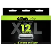 GilletteLabs 5-Blade Universal Razor Refills, 12 Pack for Heated & Exfoliating